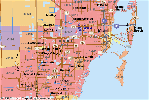 Zip Code Map Miami Zip Codes In Florida Miami And Miami Beach.